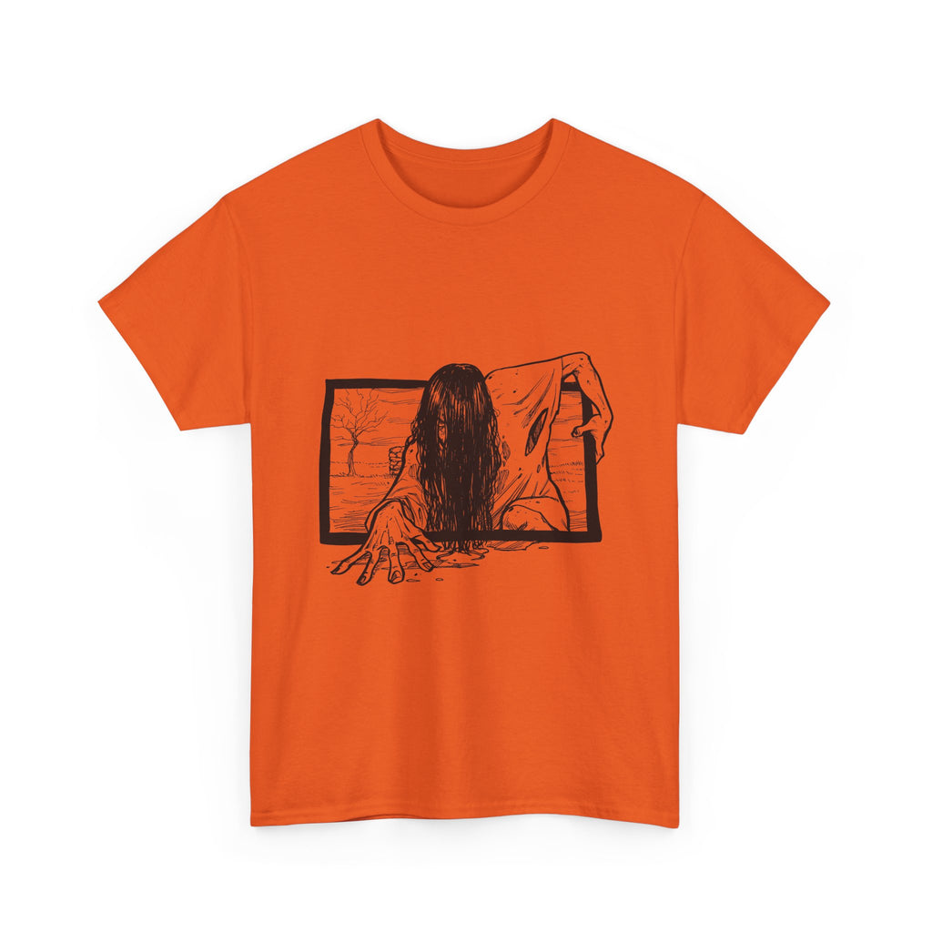 Horror Girl T‑Shirt — Creepy Window Ghost Graphic Tee