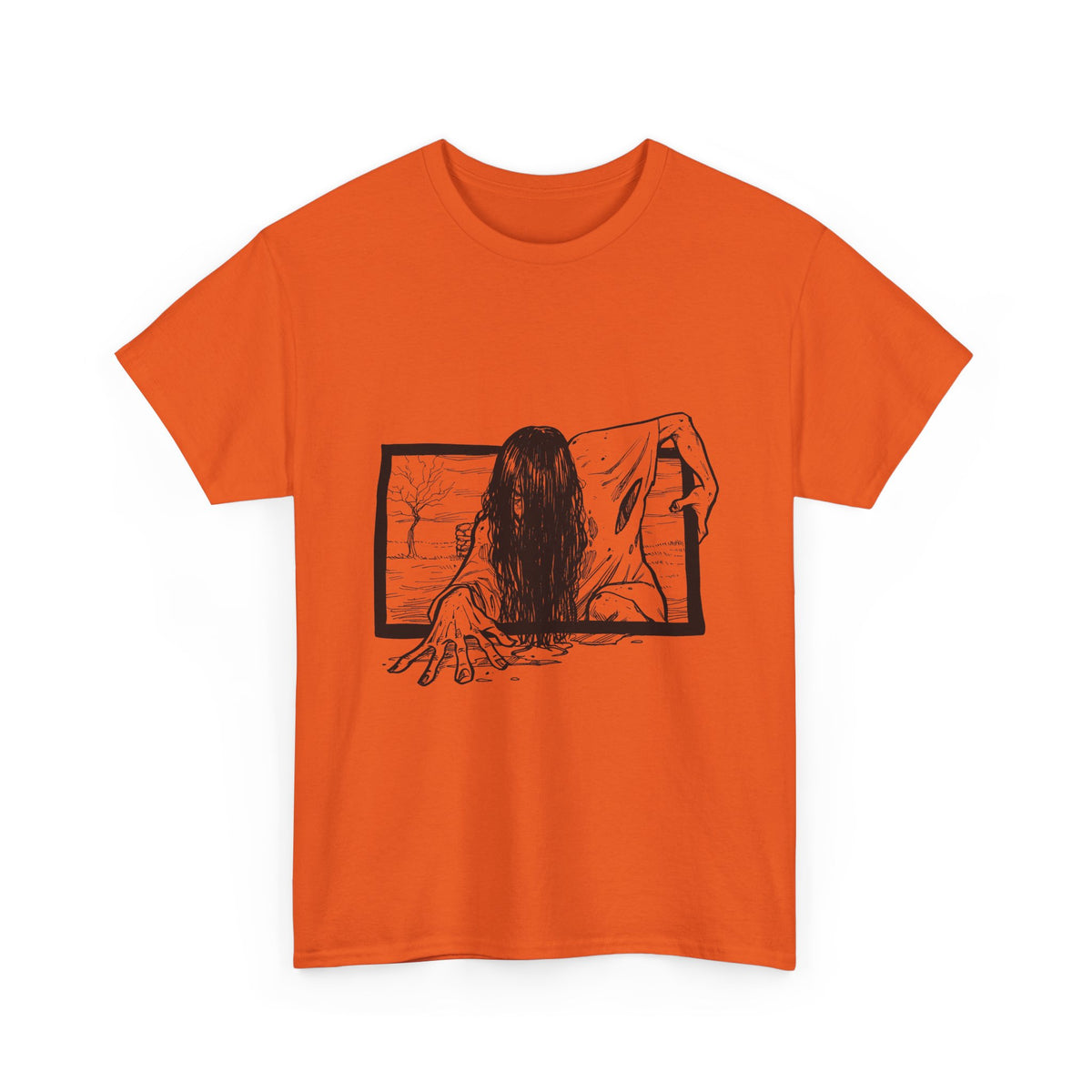 Horror Girl T‑Shirt — Creepy Window Ghost Graphic Tee