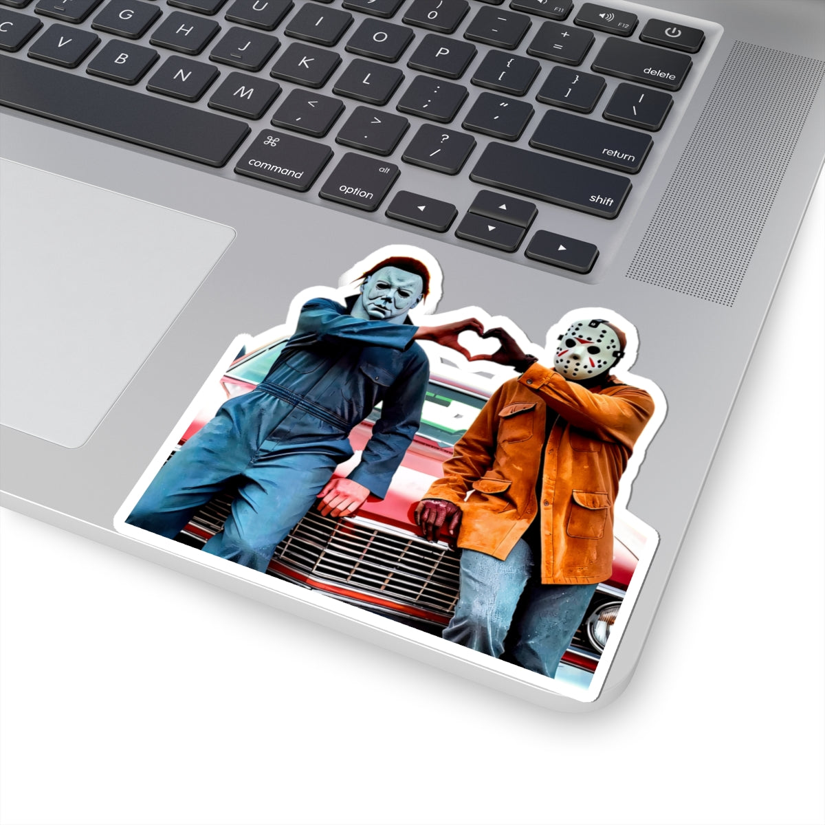Horror Icons Heart Handshake Kiss-Cut Sticker