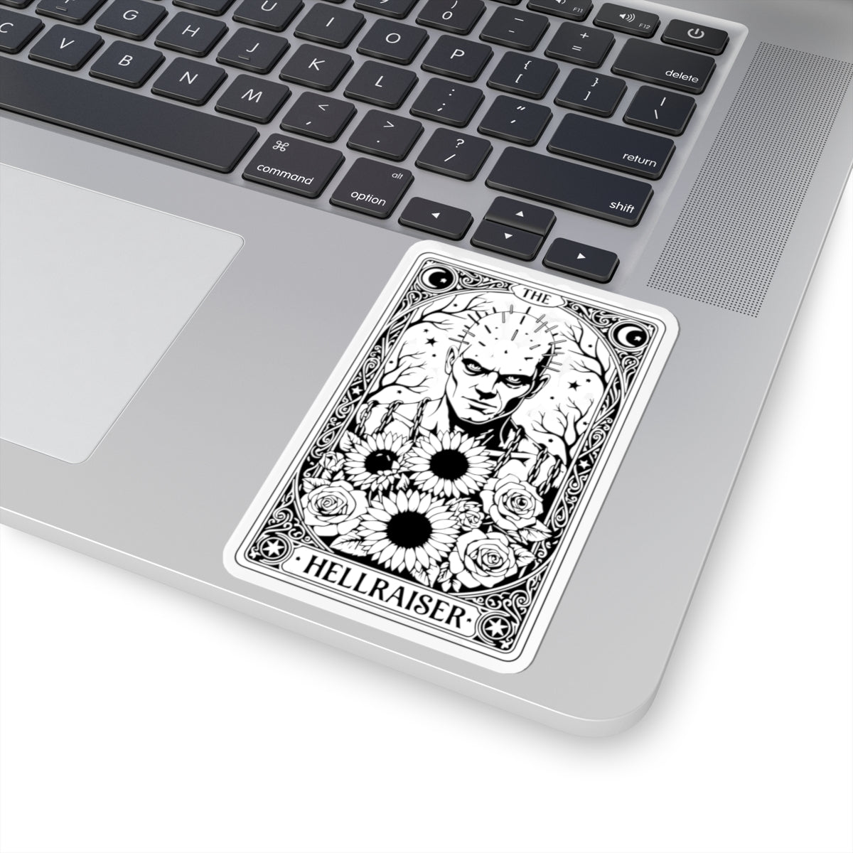 Hellraiser Tarot Sticker — Gothic Pinhead Tarot-Style Kiss-Cut Sticker