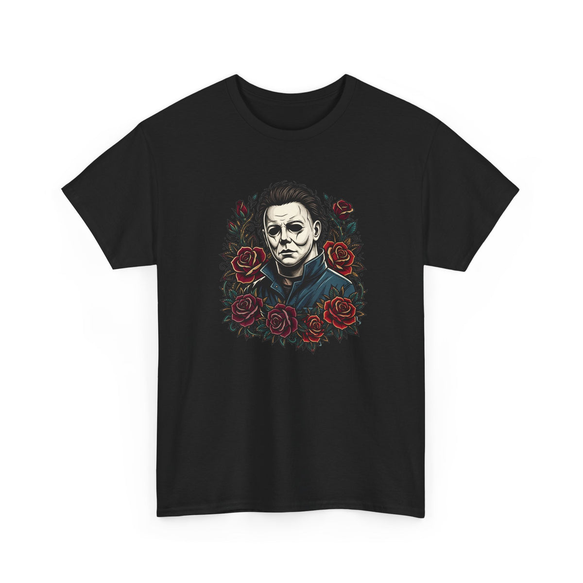 Horror Mask & Roses T‑Shirt