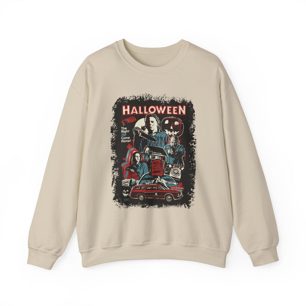 Halloween Horror Crewneck Sweatshirt — Retro Movie Monsters Graphic