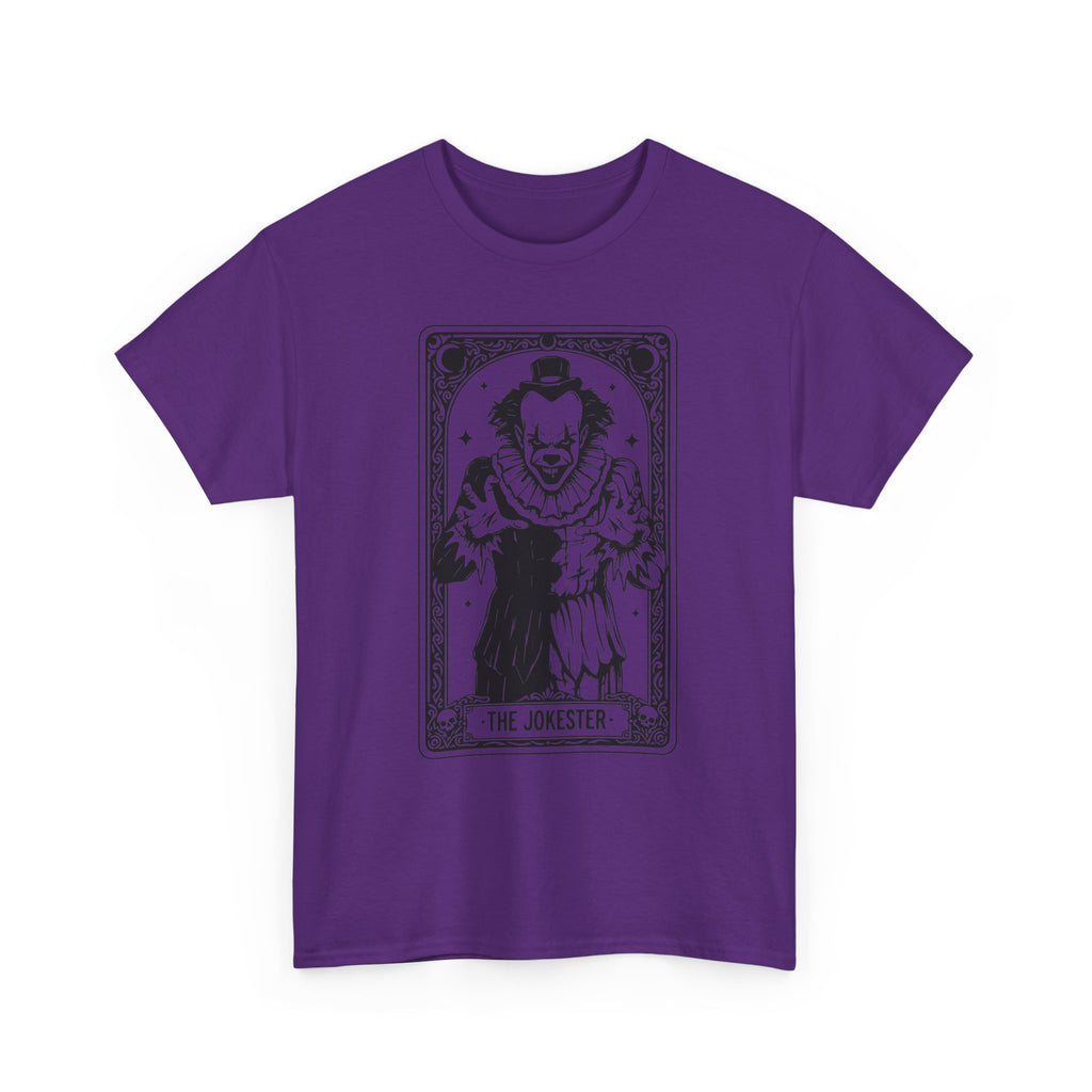 The Jokester Tarot Tee — Vintage Black & White Clown Graphic T‑Shirt