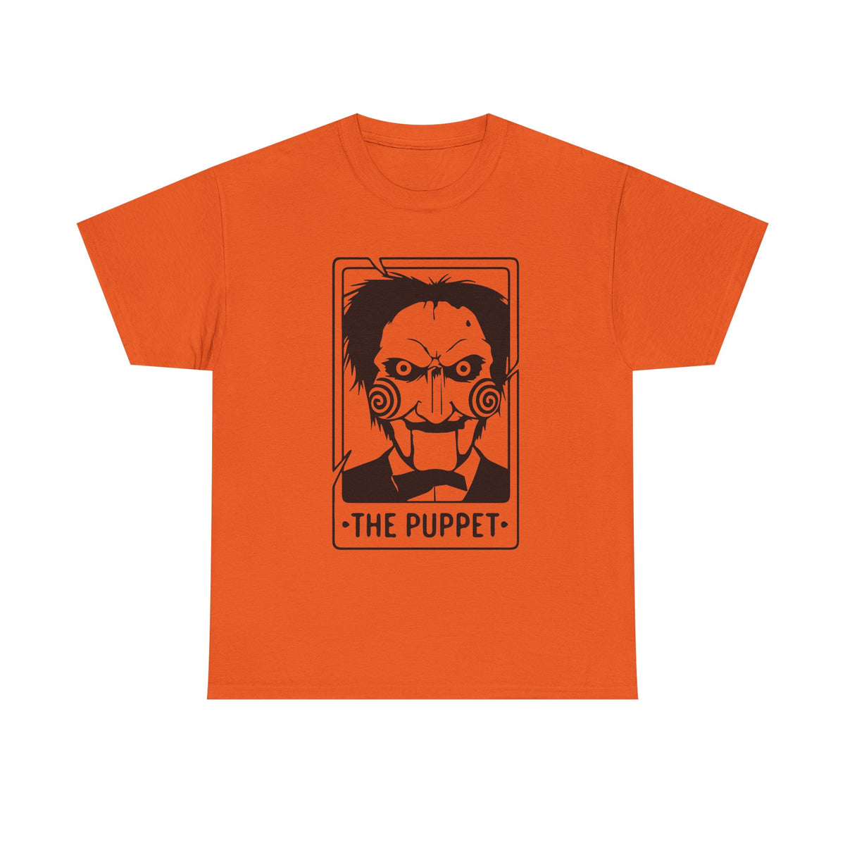 Horror Puppet Graphic Tee — "The Puppet" Vintage Creepy Mask T‑Shirt
