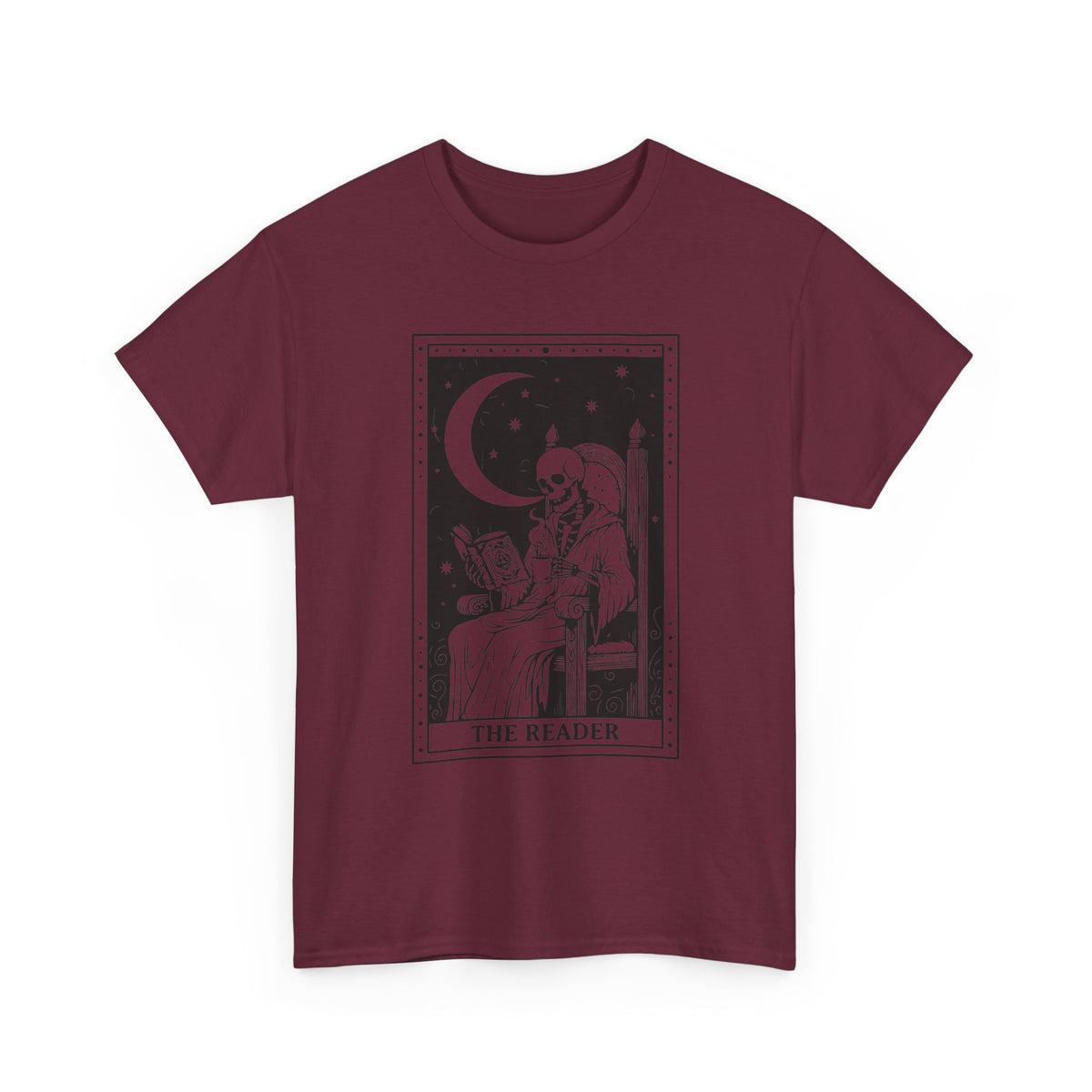 Tarot 'The Reader' Graphic Tee — Moonlit Occult Reading T-Shirt