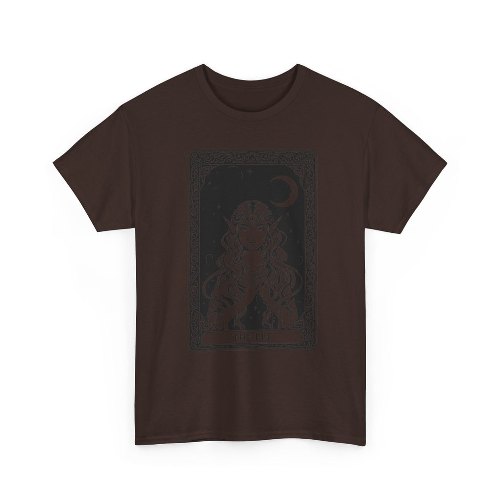 The Elf Tarot Card Tee — Mystical Moon Illustration T-Shirt