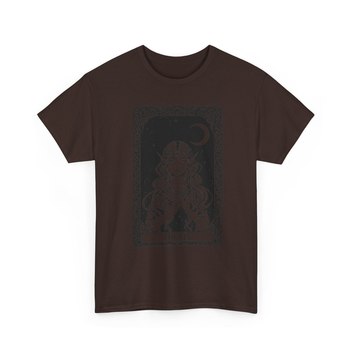 The Elf Tarot Card Tee — Mystical Moon Illustration T-Shirt