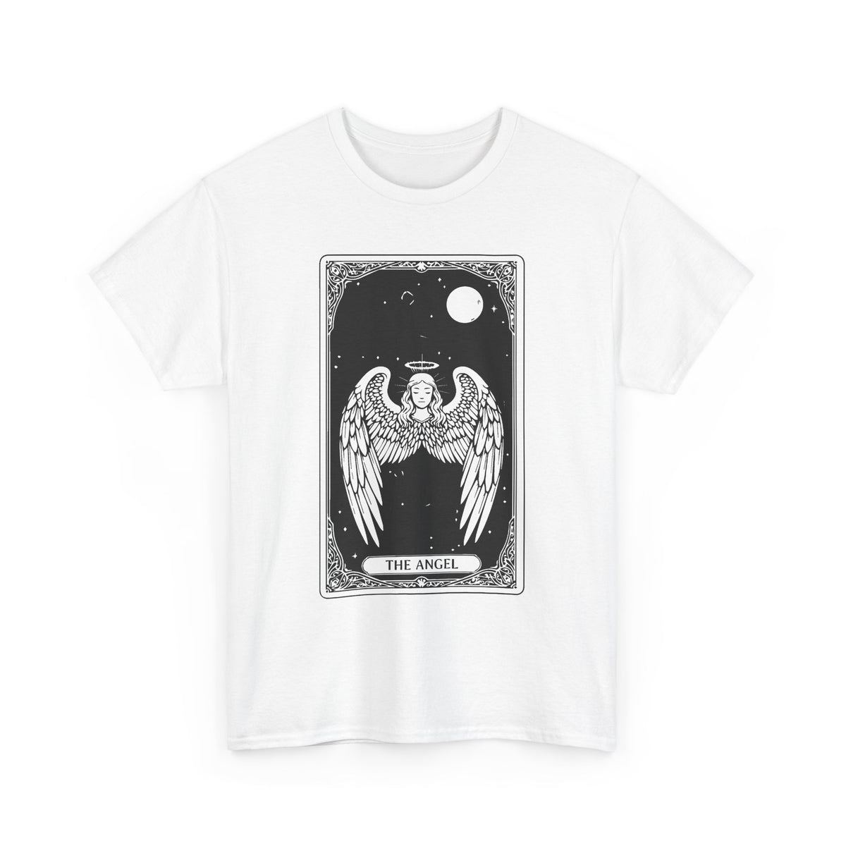 Tarot 'The Angel' Graphic Tee — Gothic Moonlight Angel Shirt