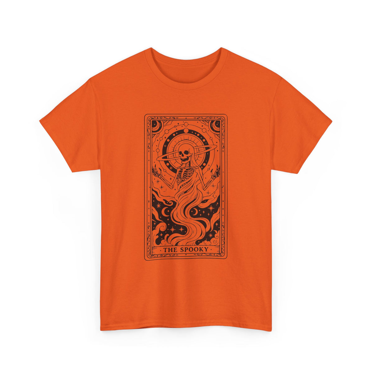 Tarot Skull Flame T‑Shirt — 'The Spooky' Gothic Graphic Tee
