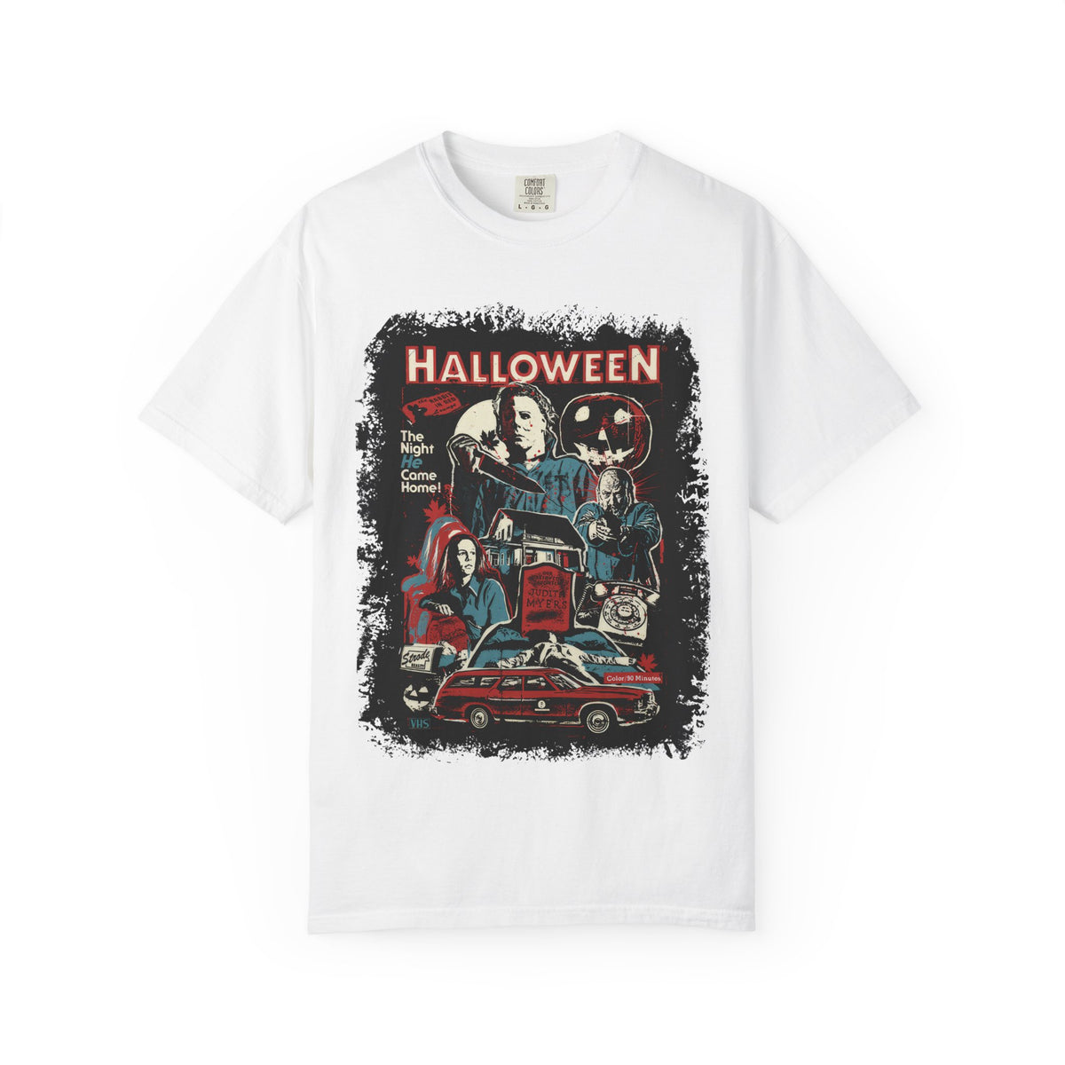 Halloween Retro Horror Movie T-Shirt — Vintage Slasher Collage Tee