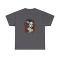 Bride of Frankenstein Tee — Gothic Portrait with Red Roses