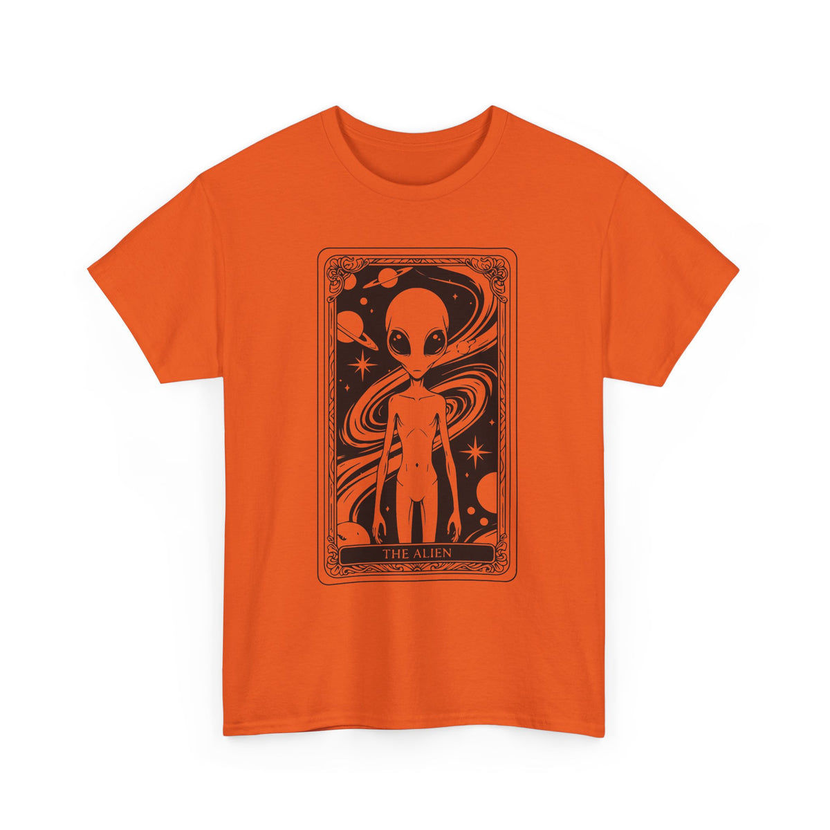 Alien Tarot Graphic Tee — Cosmic Space Alien Illustration Shirt