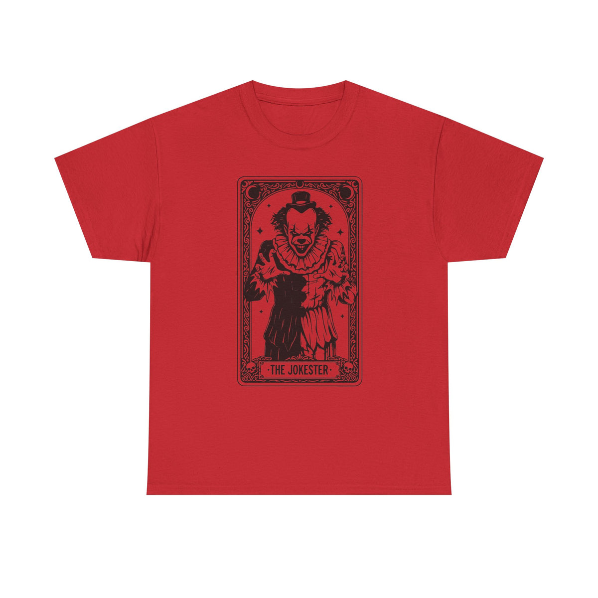 The Jokester Tarot Tee — Vintage Black & White Clown Graphic T‑Shirt
