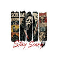 Stay Scary Horror Sticker — Scream Mask Kiss-Cut Decal