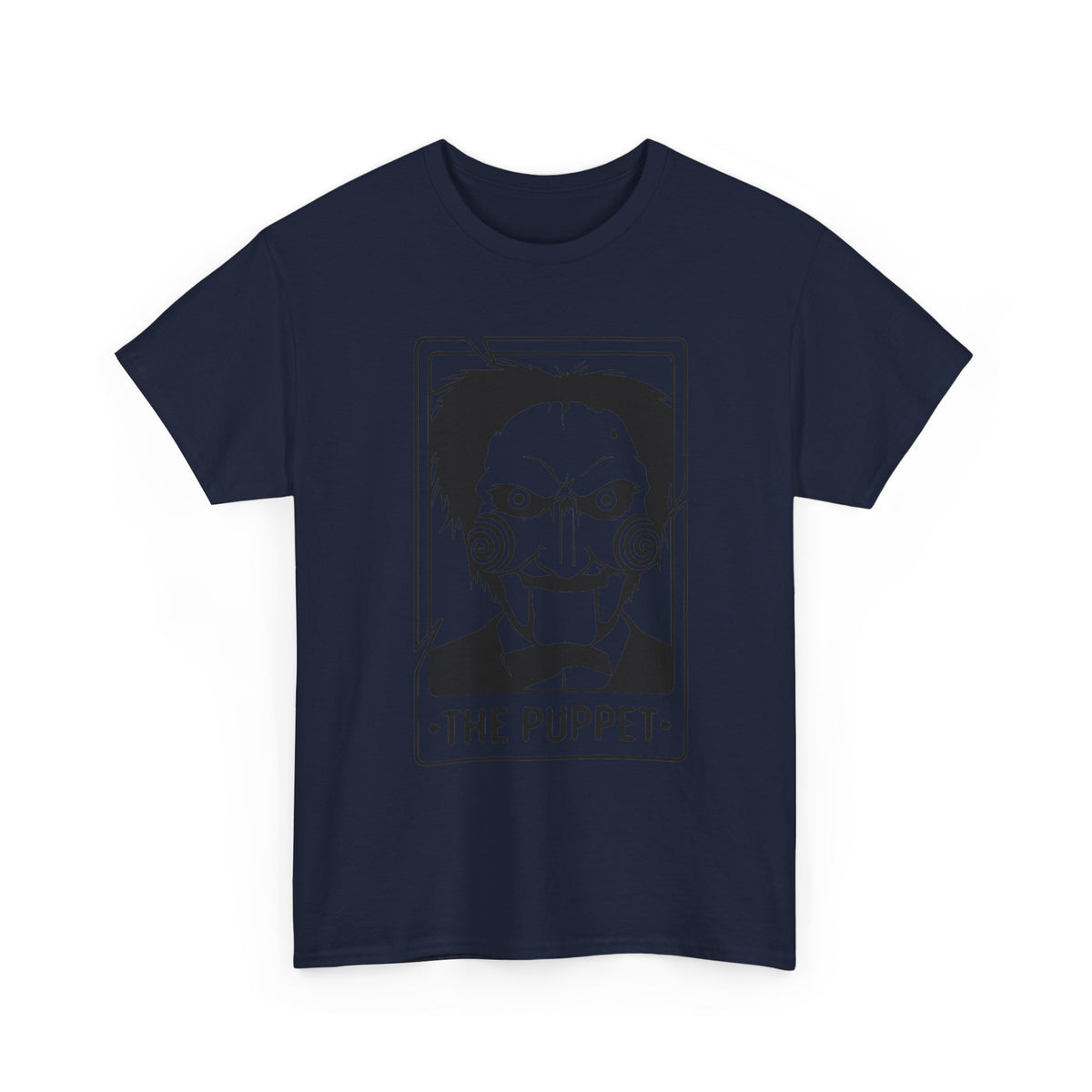Horror Puppet Graphic Tee — "The Puppet" Vintage Creepy Mask T‑Shirt