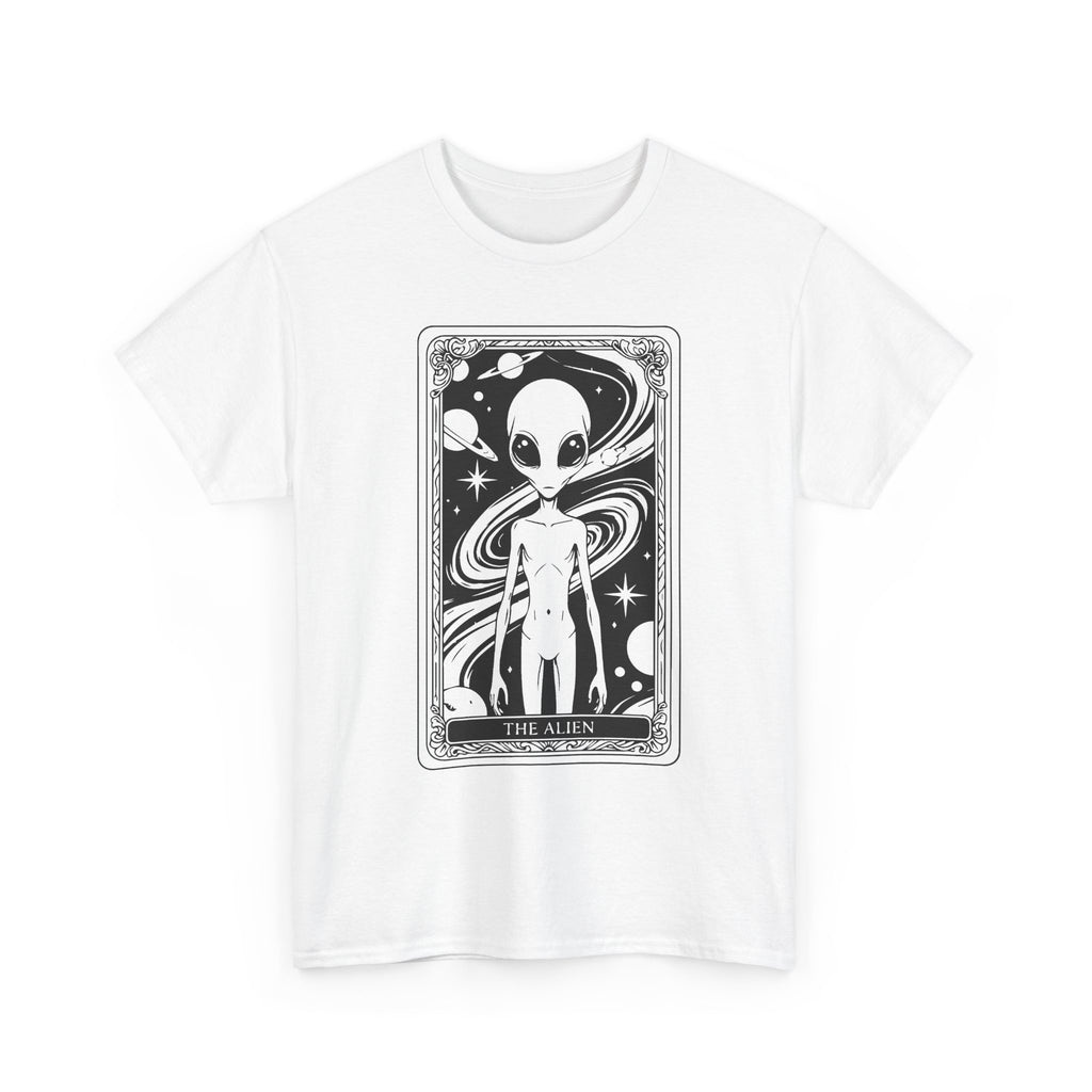 Alien Tarot Graphic Tee — Cosmic Space Alien Illustration Shirt