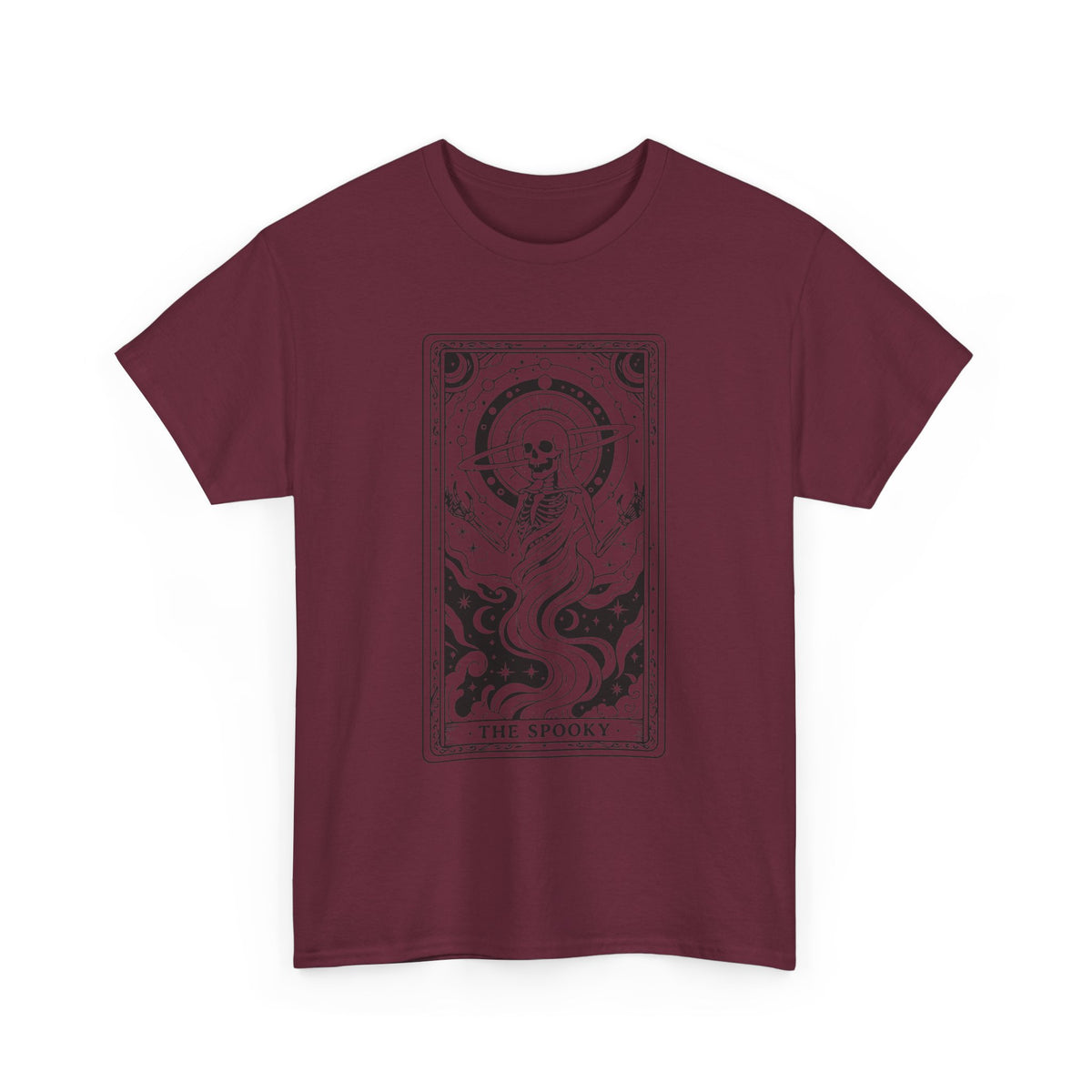 Tarot Skull Flame T‑Shirt — 'The Spooky' Gothic Graphic Tee