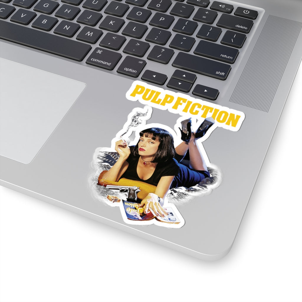 Pulp Fiction Mia Wallace Kiss-Cut Sticker — Retro Movie Poster Decal