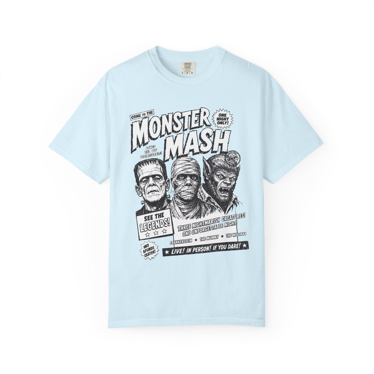 Monster Mash Vintage Horror T-Shirt — Retro Frankenstein Wolfman Mummy Concert Poster