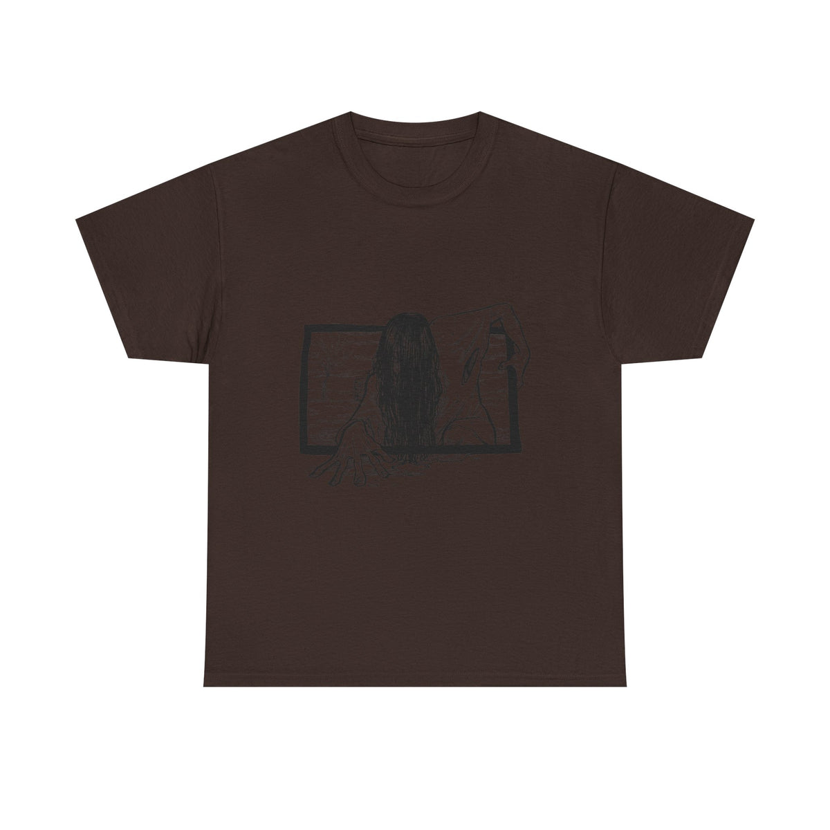 Horror Girl T‑Shirt — Creepy Window Ghost Graphic Tee