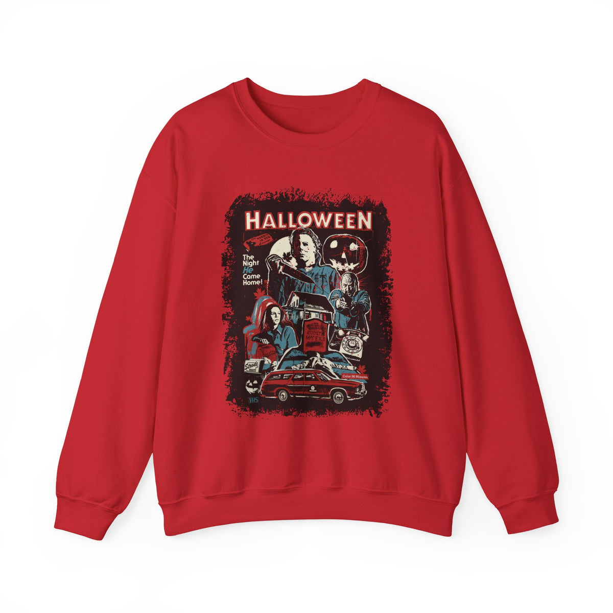 Halloween Horror Crewneck Sweatshirt — Retro Movie Monsters Graphic