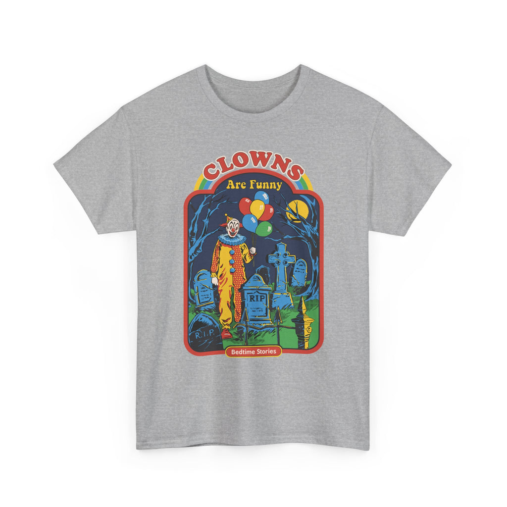Creepy Clown Graveyard T-Shirt — "Clowns Are Funny" Halloween Tee