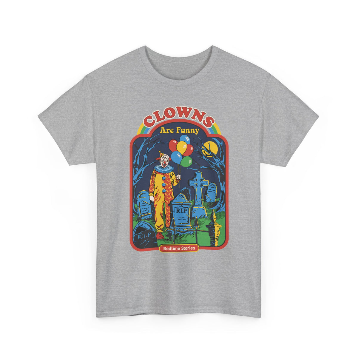 Creepy Clown Graveyard T-Shirt — "Clowns Are Funny" Halloween Tee
