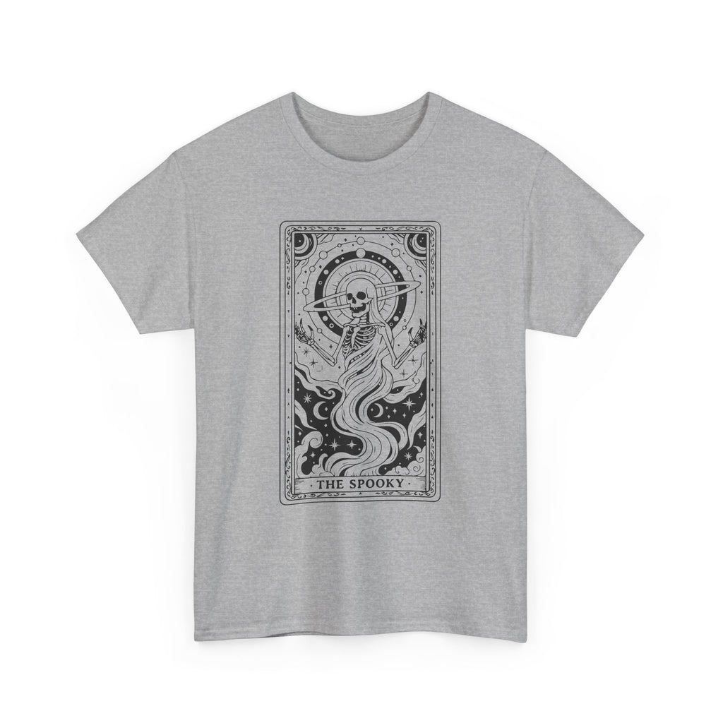 Tarot Skull Flame T‑Shirt — 'The Spooky' Gothic Graphic Tee