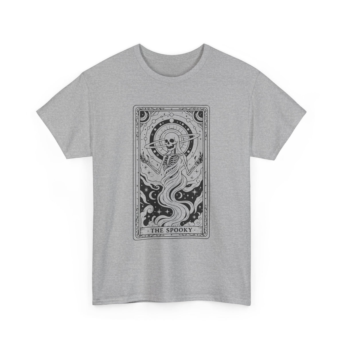 Tarot Skull Flame T‑Shirt — 'The Spooky' Gothic Graphic Tee