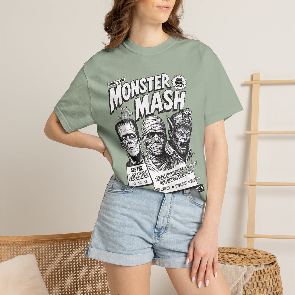 Monster Mash Vintage Horror T-Shirt — Retro Frankenstein Wolfman Mummy Concert Poster