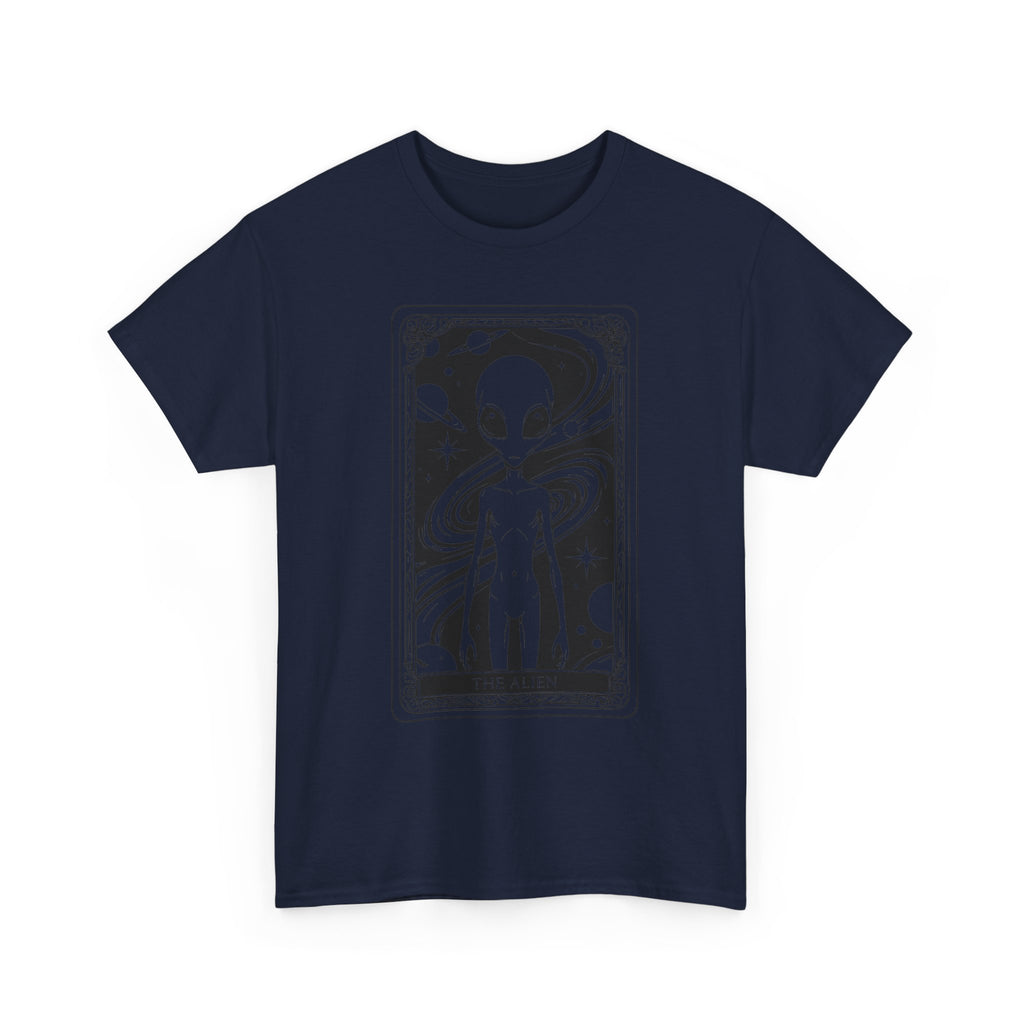 Alien Tarot Graphic Tee — Cosmic Space Alien Illustration Shirt