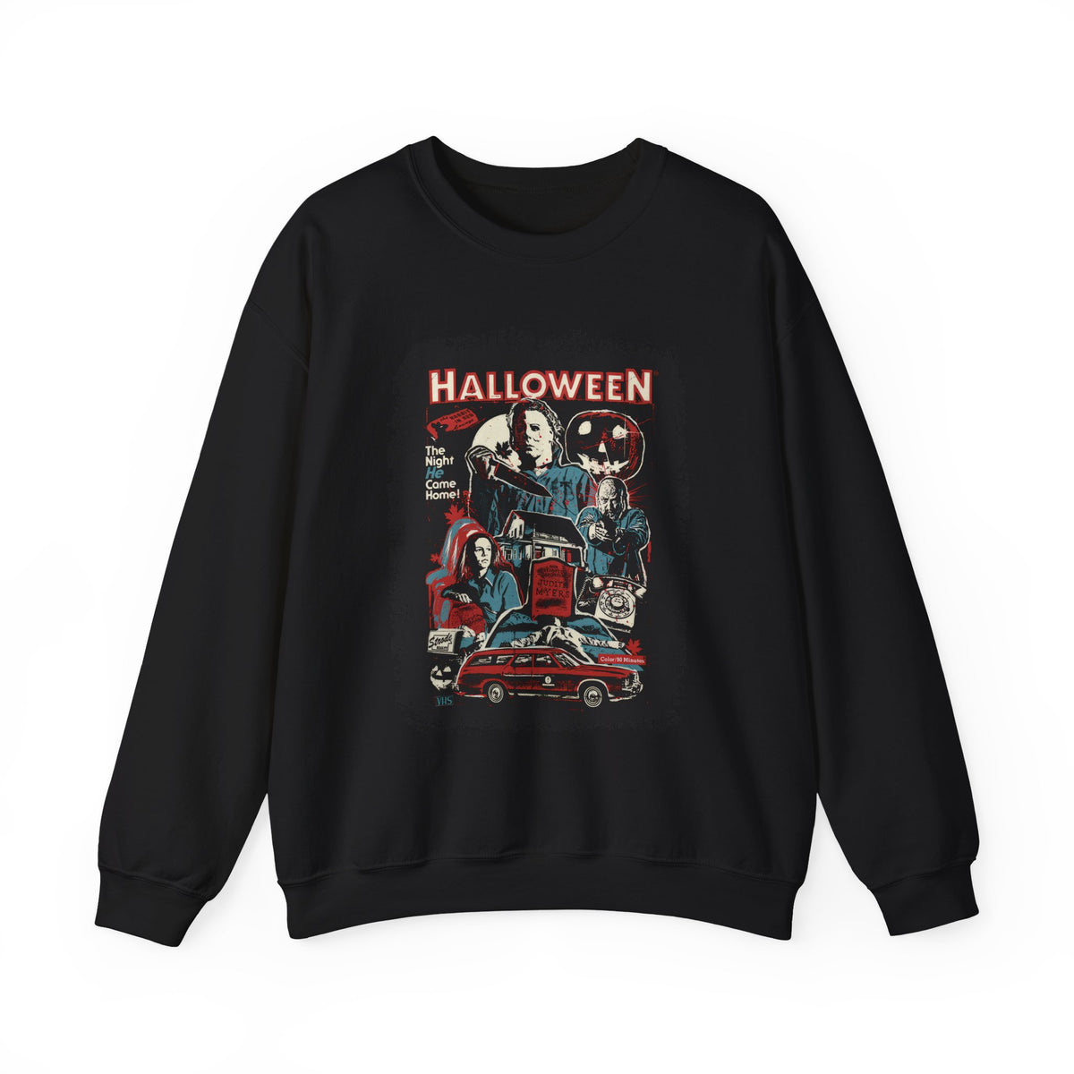 Halloween Horror Crewneck Sweatshirt — Retro Movie Monsters Graphic