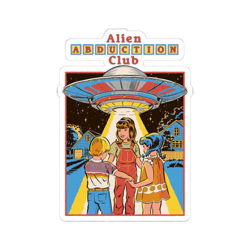 Alien Abduction Club Retro Sticker — Vintage Sci‑Fi Kiss‑Cut Decal