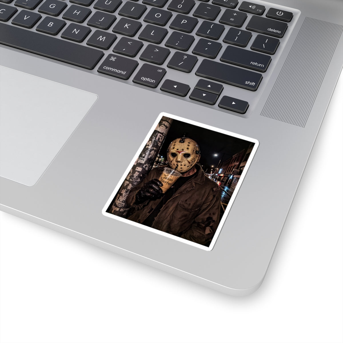 Horror Jason Mask Sticker — Retro Night Street Jason Voorhees Art Kiss-Cut Sticker