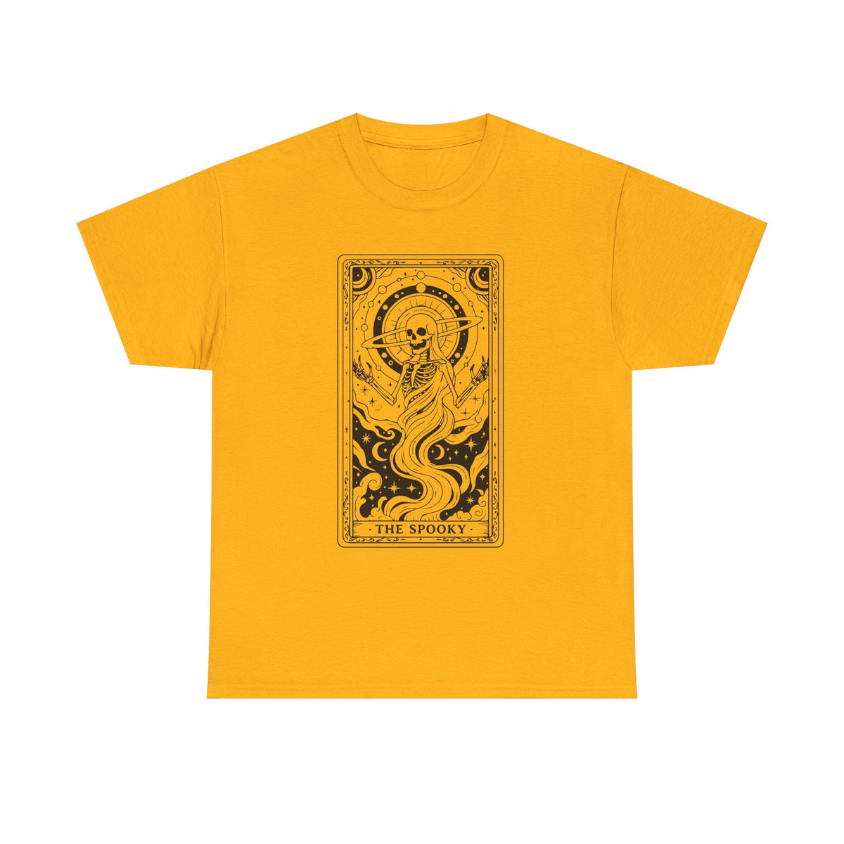 Tarot Skull Flame T‑Shirt — 'The Spooky' Gothic Graphic Tee
