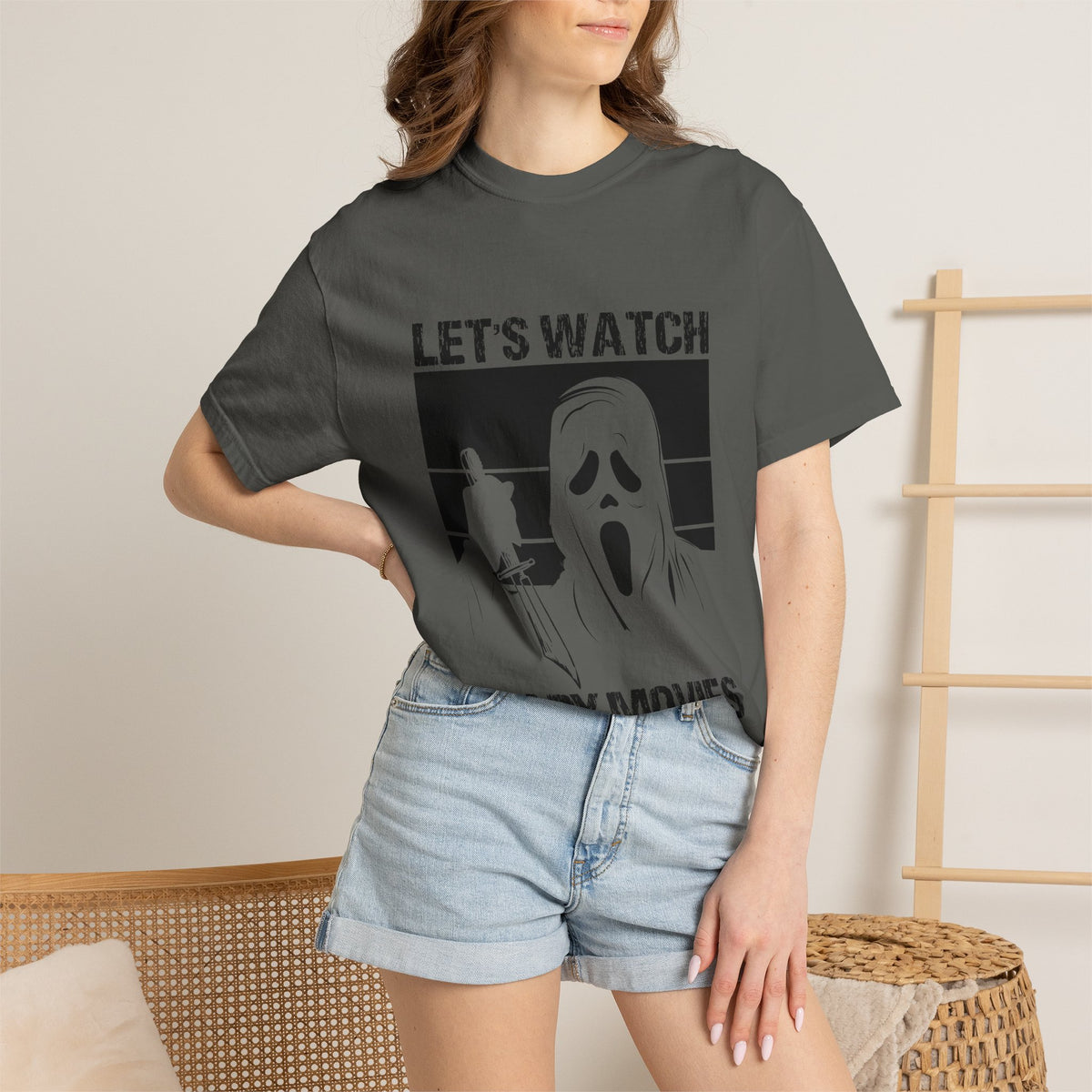 Scary Movies Tee — "Let’s Watch Scary Movies" Horror Graphic T-Shirt