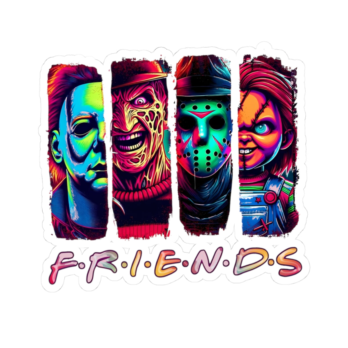Horror Icons "F.R.I.E.N.D.S" Kiss-Cut Sticker