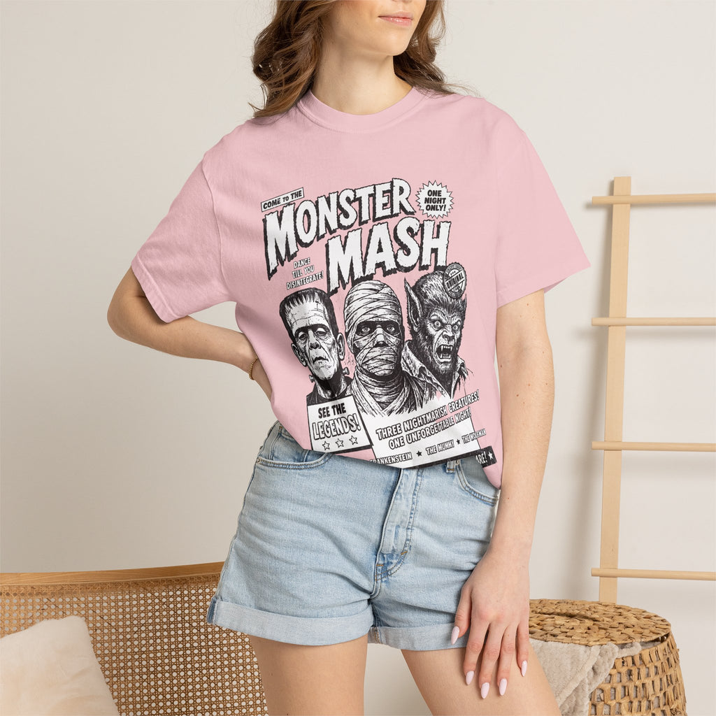 Monster Mash Vintage Horror T-Shirt — Retro Frankenstein Wolfman Mummy Concert Poster