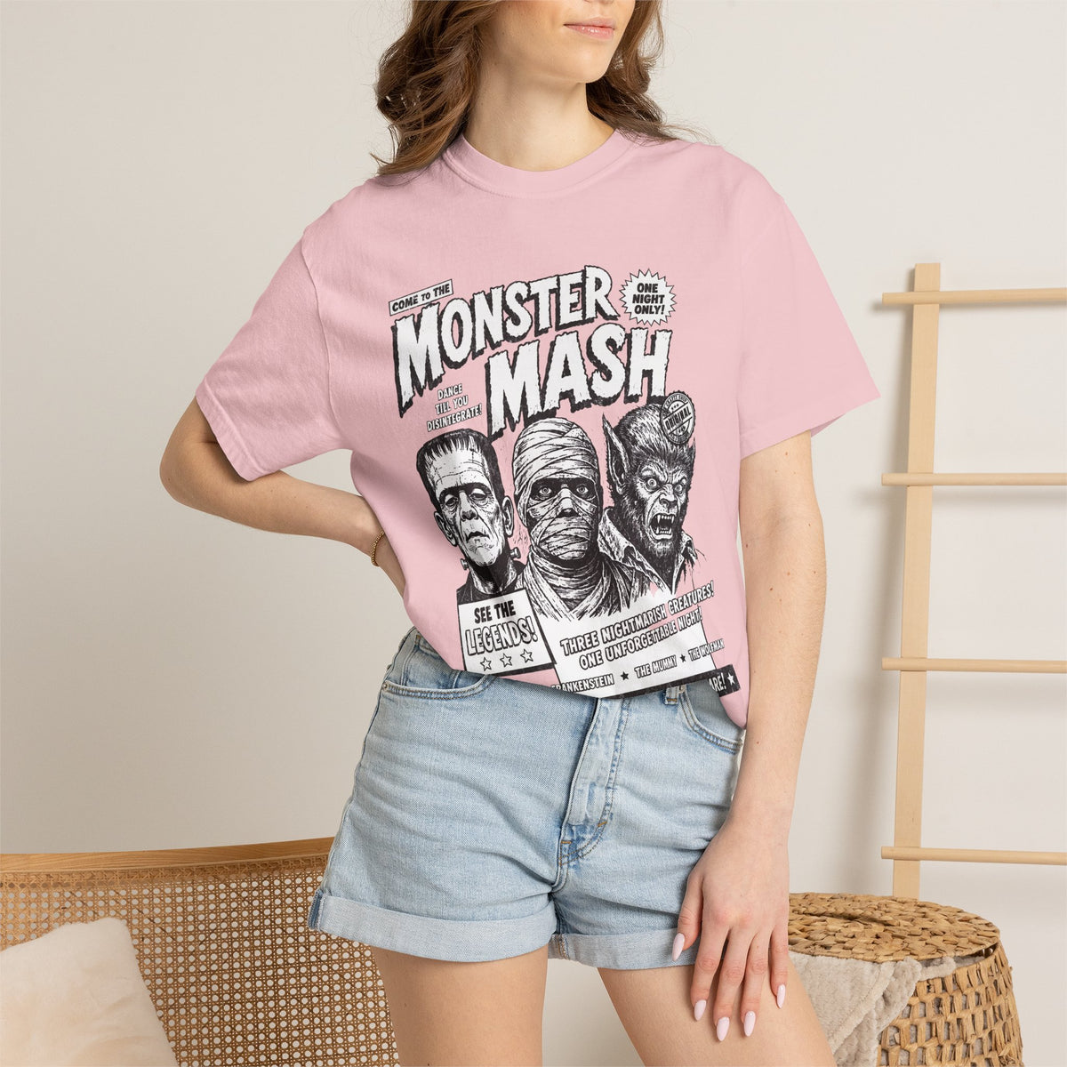 Monster Mash Vintage Horror T-Shirt — Retro Frankenstein Wolfman Mummy Concert Poster