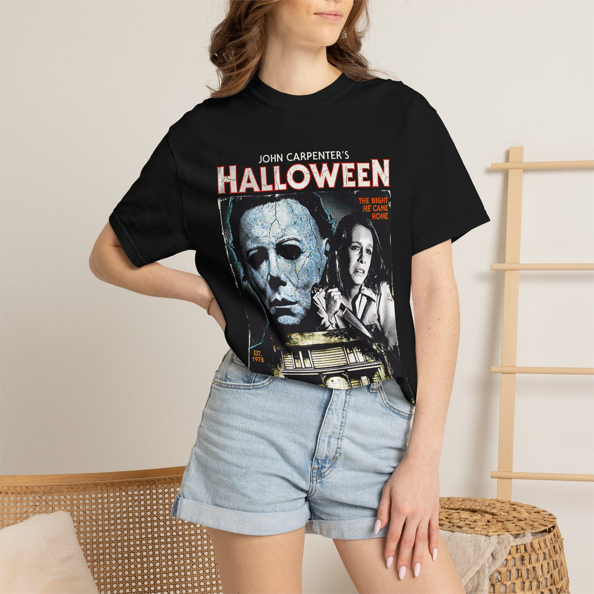 Halloween Movie Poster T-Shirt — Classic Horror Michael Myers Design
