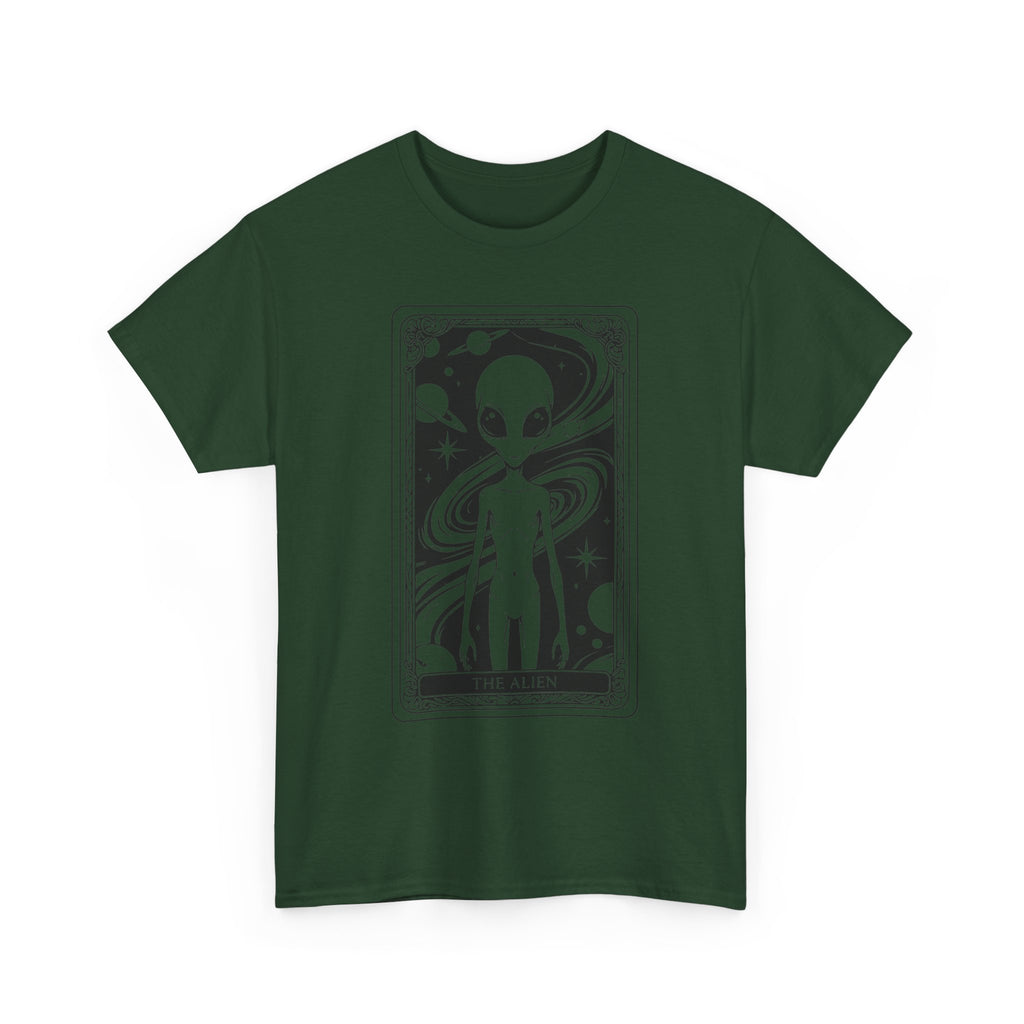 Alien Tarot Graphic Tee — Cosmic Space Alien Illustration Shirt