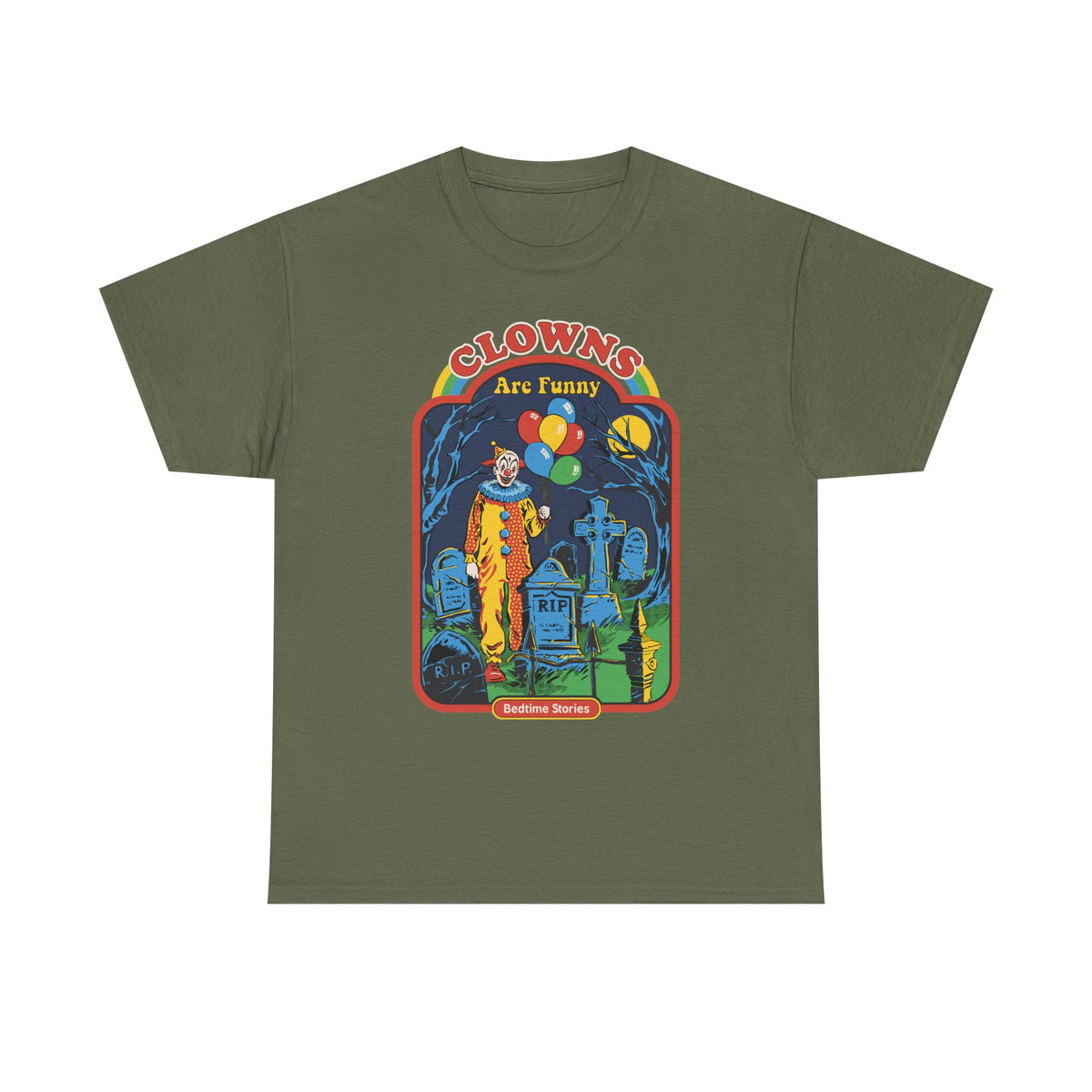 Creepy Clown Graveyard T-Shirt — "Clowns Are Funny" Halloween Tee