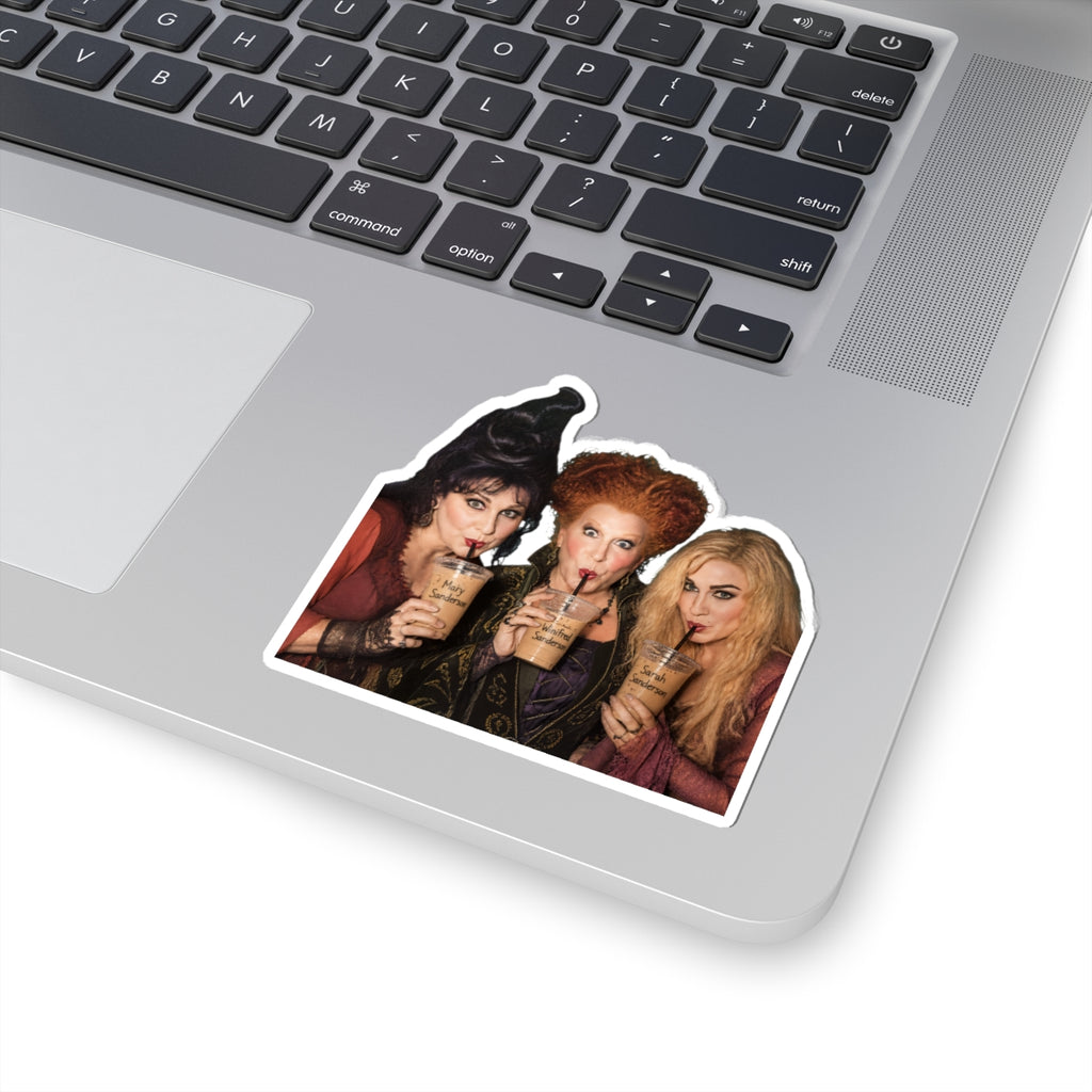 Halloween Witch Trio Sticker — Funny Movie Character Kiss-Cut Laptop Decal