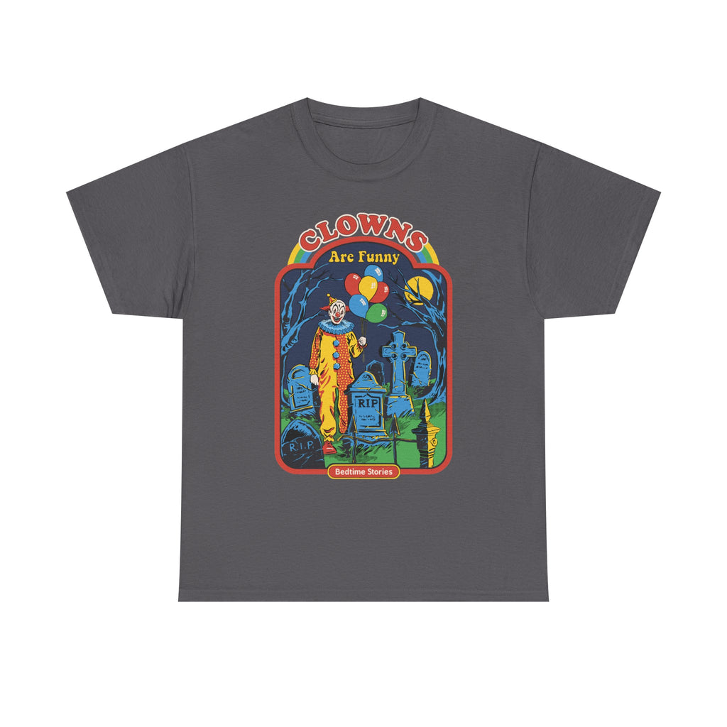 Creepy Clown Graveyard T-Shirt — "Clowns Are Funny" Halloween Tee