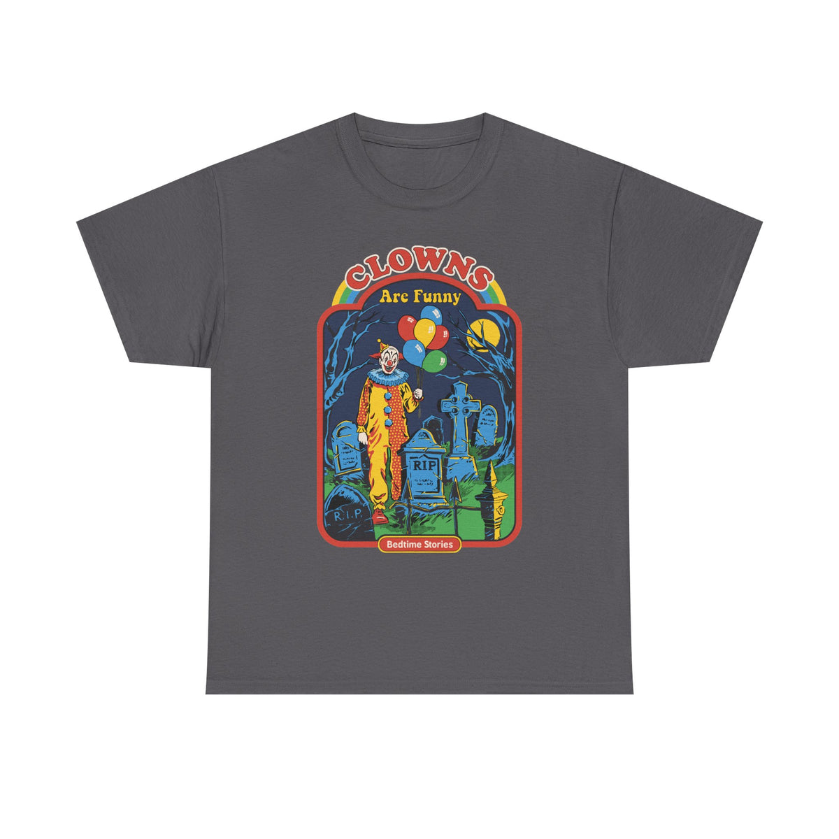 Creepy Clown Graveyard T-Shirt — "Clowns Are Funny" Halloween Tee