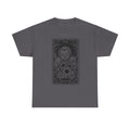 Killer Tarot Tee — Black & White Occult Sunflower Graphic T-Shirt