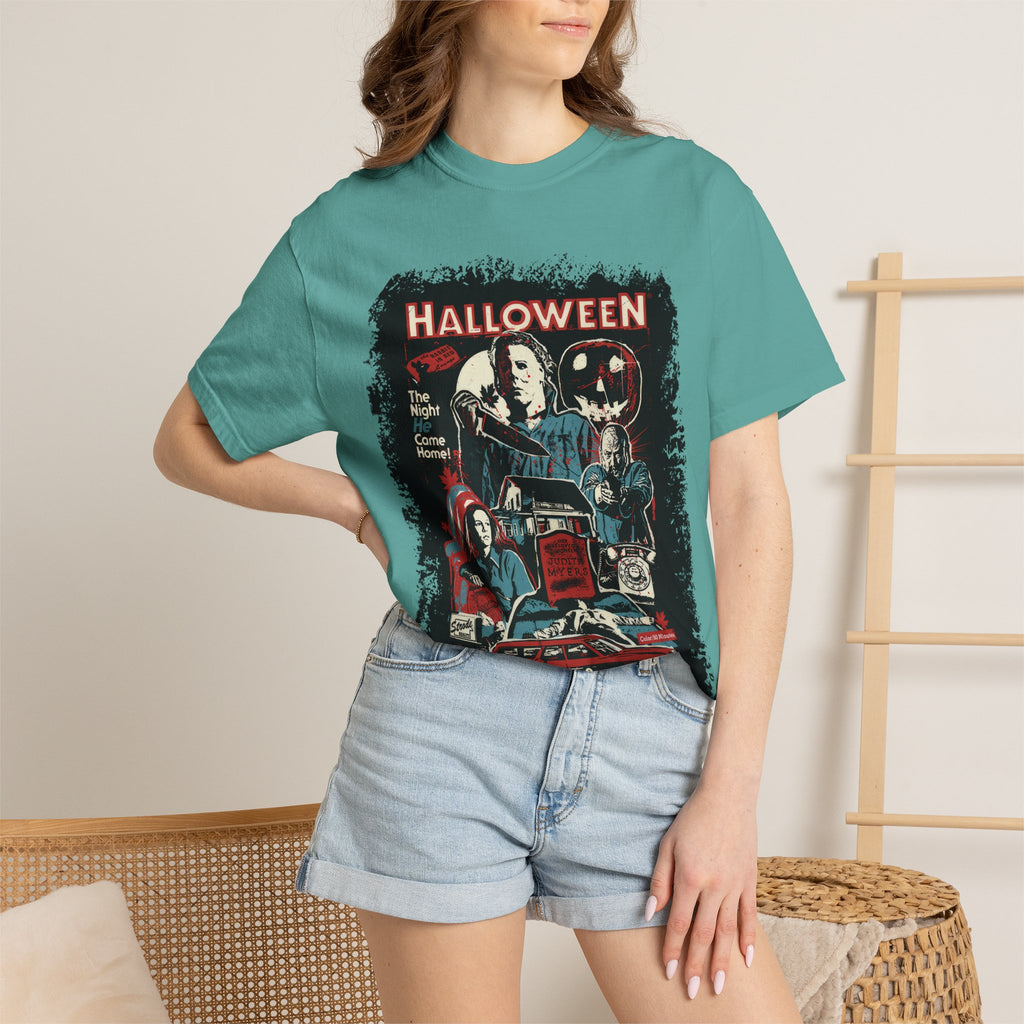 Halloween Retro Horror Movie T-Shirt — Vintage Slasher Collage Tee