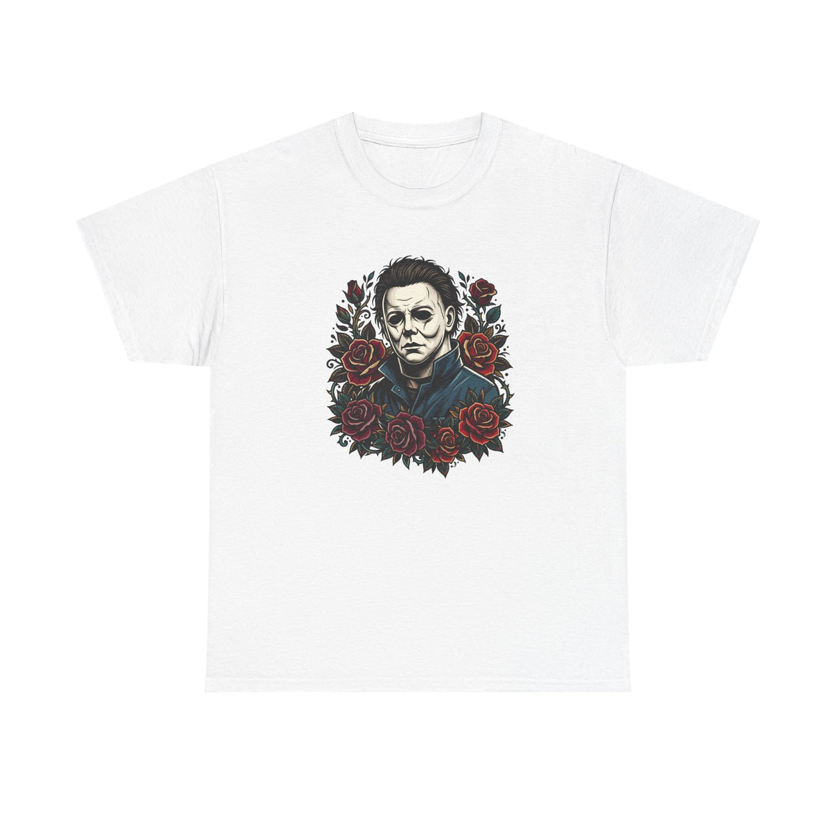 Horror Mask & Roses T‑Shirt