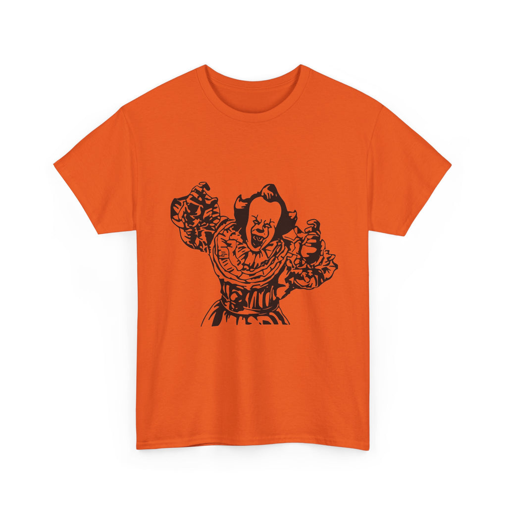 Clown Graphic Tee — Vintage Horror Pennywise-Style Black Illustration