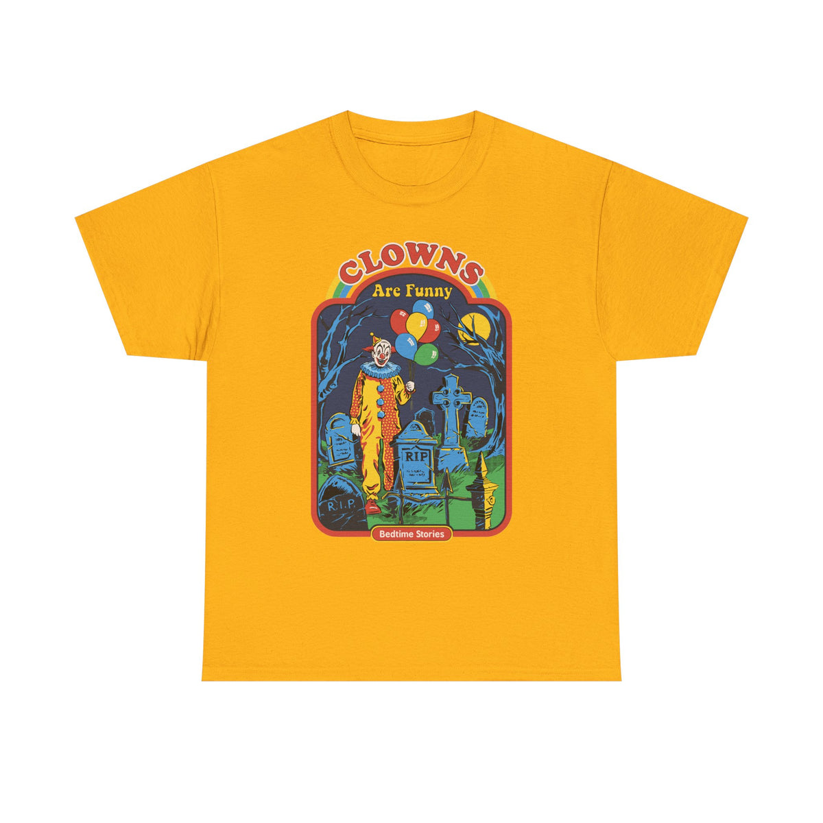 Creepy Clown Graveyard T-Shirt — "Clowns Are Funny" Halloween Tee